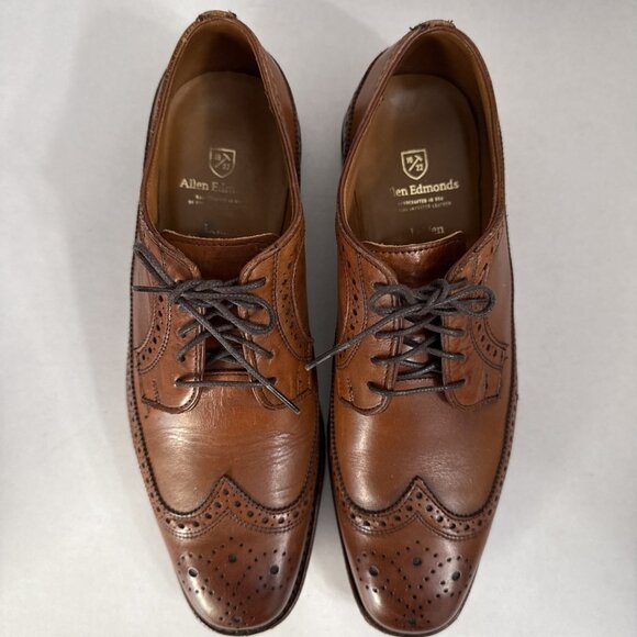 Allen Edmonds Leiden Men\'s Leather Shoes 9D Wingtip Oxford USA Brown Lace Up‎ main image 8